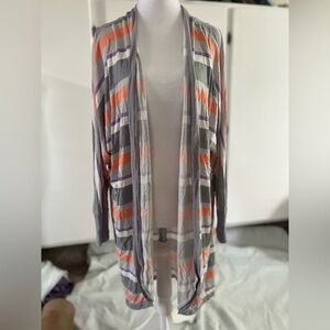 Women’s Striped Open-Front Cardigan Sweater
